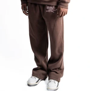 Eskecy Vintage "Gulabi" Joggers in brown with embroidered logo detail